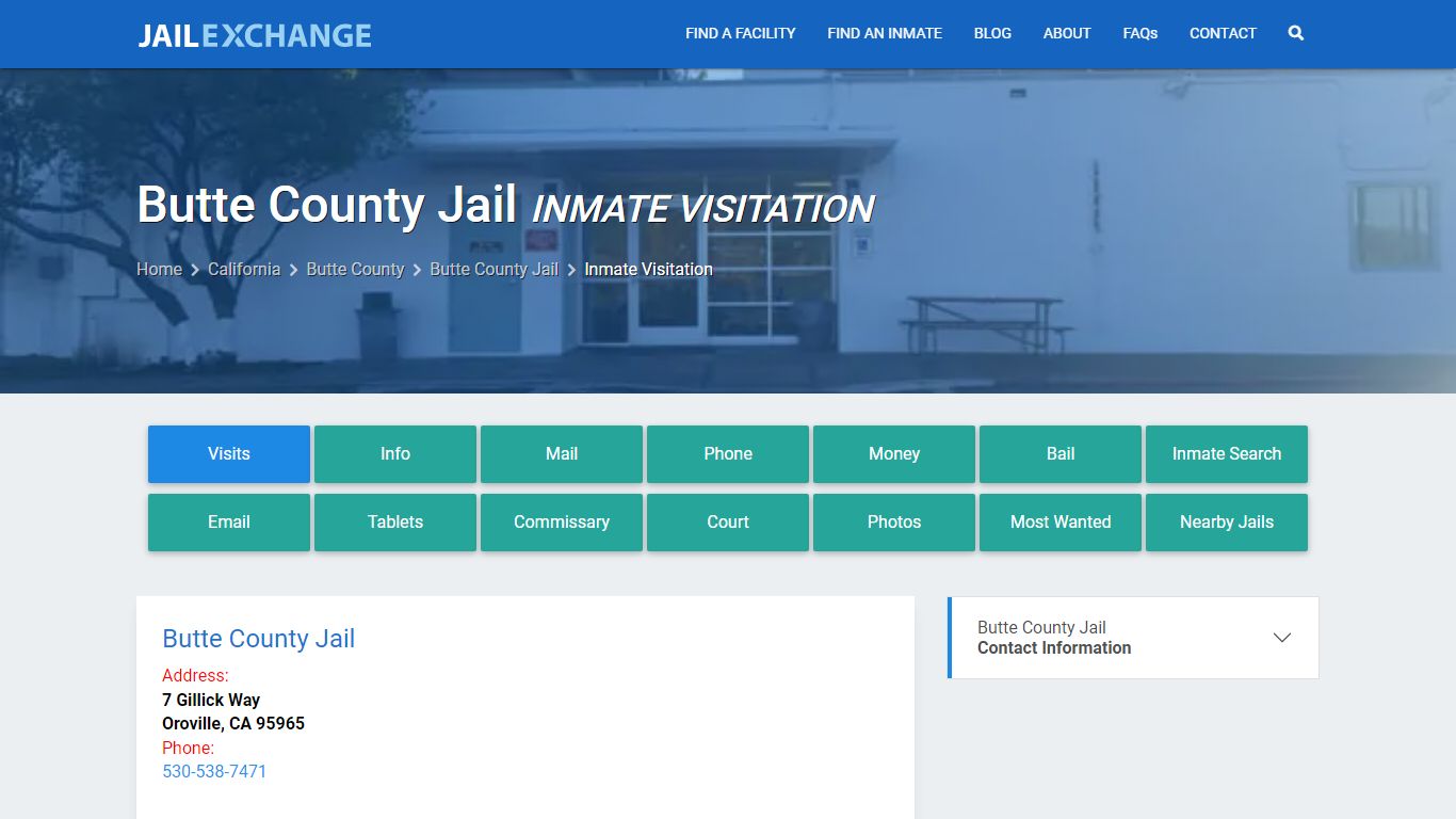 Inmate Visitation - Butte County Jail, CA - Jail Exchange
