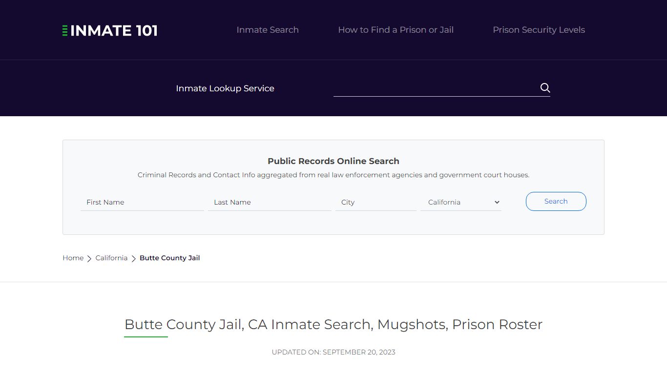 Butte County Jail, CA Inmate Search, Mugshots, Prison Roster